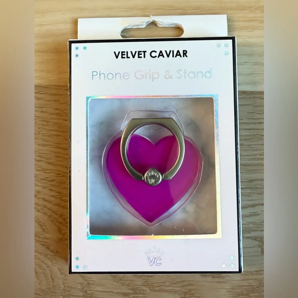 Velvet Caviar Cell Phone Ring Holder - Finger Ring & Stand - New in Box - Pink